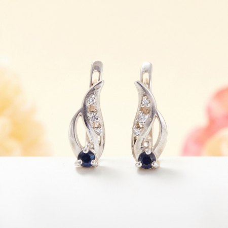 Серьги сапфир огранка (серебро 925 пр.) Серьги сапфир огранка (серебро 925 пр.)Сапфир<br>Серьги сапфир огранка (серебро 925 пр.)<br><br>kit: None