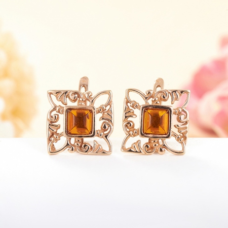 Серьги янтарь (серебро 925 пр., позолота) Серьги янтарь (серебро 925 пр., позолота)Янтарь<br>Серьги янтарь (серебро 925 пр., позолота)<br><br>kit: None