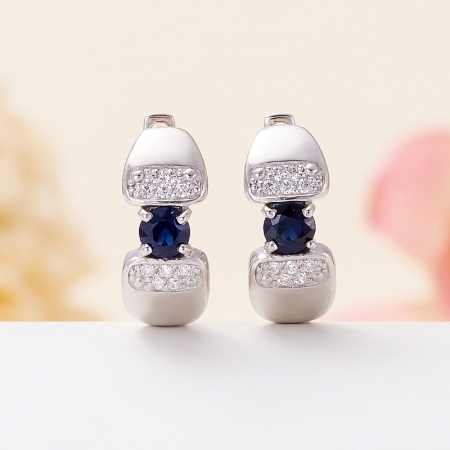 Серьги сапфир огранка (серебро 925 пр.) Серьги сапфир огранка (серебро 925 пр.)Сапфир<br>Серьги сапфир огранка (серебро 925 пр.)<br><br>kit: None