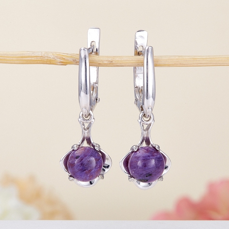 Серьги чароит (серебро 925 пр.) Серьги чароит (серебро 925 пр.)Чароит<br>Серьги чароит (серебро 925 пр.)<br><br>kit: None