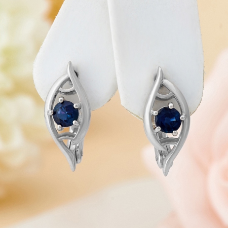 Серьги сапфир огранка (серебро 925 пр.) Серьги сапфир огранка (серебро 925 пр.)Сапфир<br>Серьги сапфир огранка (серебро 925 пр.)<br><br>kit: None