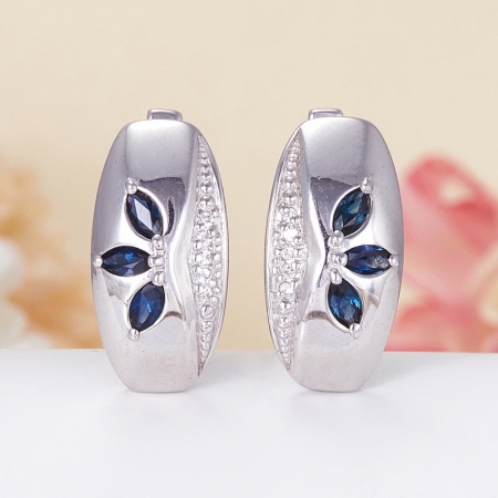 Серьги сапфир огранка (серебро 925 пр.) Серьги сапфир огранка (серебро 925 пр.)Сапфир<br>Серьги сапфир огранка (серебро 925 пр.)<br><br>kit: None