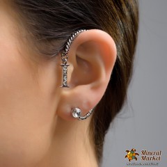 Кафф-серьга серебристая "I"